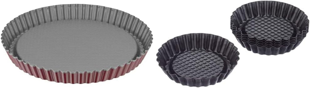 ORIGINAL KAISER Classic plus Obstbodenform 28 Cm, 28,4 X 28,4 X 3,5 Cm & Classic Mini Torteletts 6 Stück, Tartelette Förmchen 10 Cm, Tarteform Klein, Tortelettförmchen Antihaftbeschichte Moules et plateaux de cuisson Naty Shop Bundle Mit Mini Torteletts Classic Plus