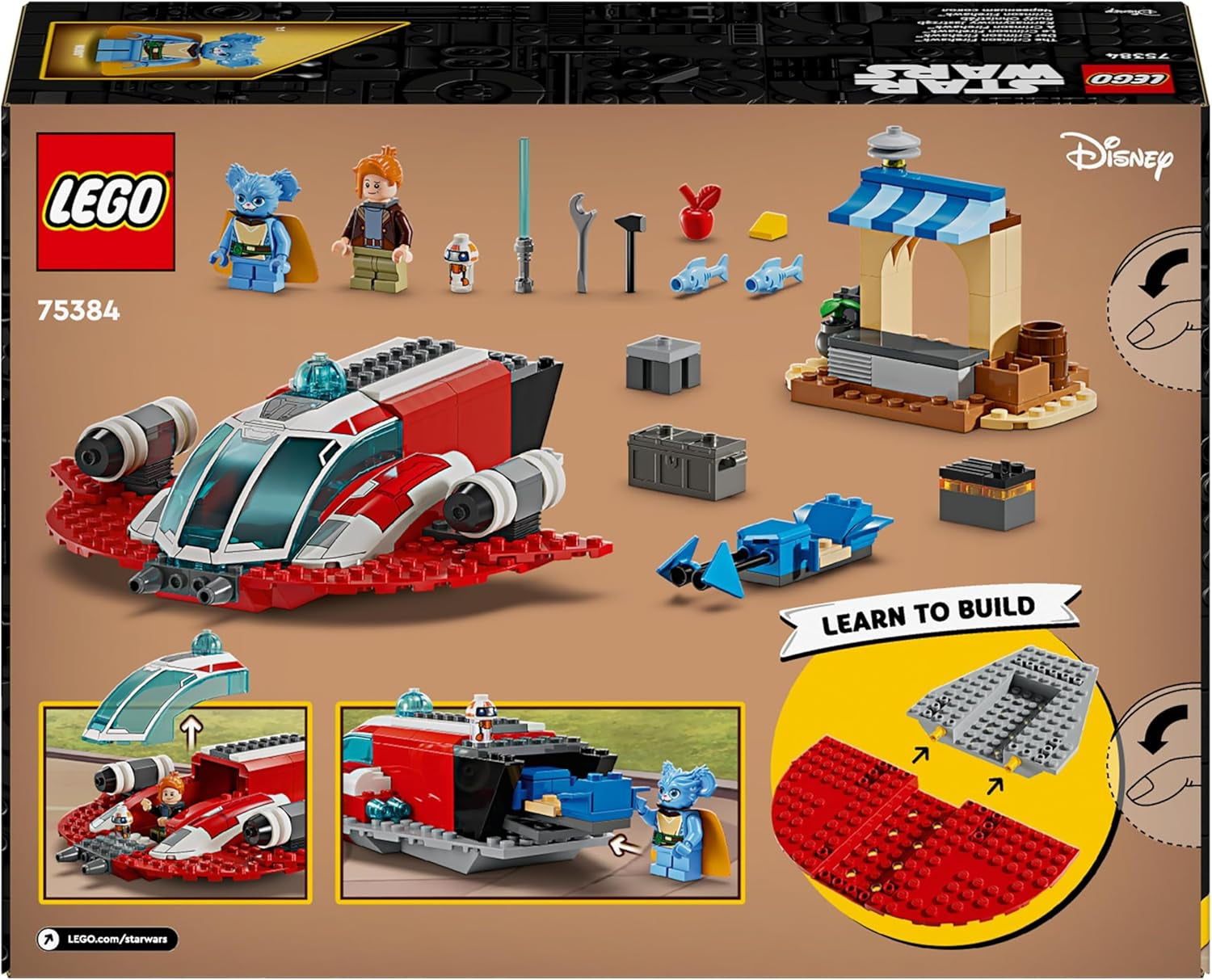 LEGO Star Wars : Les aventures du jeune Jedi Crimson Firehawk, coffret de démarrage pour enfants avec vaisseau spatial à construire, speeder bike et 3 figurines, cadeau pour garçons et filles de 4 ans 75384 Ensembles de construction Besuche den LEGO-Store