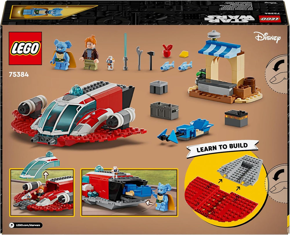 LEGO Star Wars : Les aventures du jeune Jedi Crimson Firehawk, coffret de démarrage pour enfants avec vaisseau spatial à construire, speeder bike et 3 figurines, cadeau pour garçons et filles de 4 ans 75384 Ensembles de construction Besuche den LEGO-Store