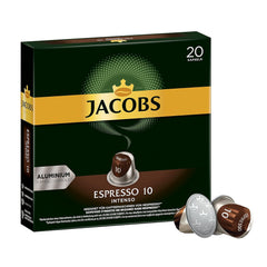 Capsules de café Espresso Intenso, intensité 10 sur 12, 10 x 20 tasses & Capsules de café Lungo Decaffeinato - intensité 6- 200 capsules compatibles Nespresso, 10er Pack, 10 x 20 tasses