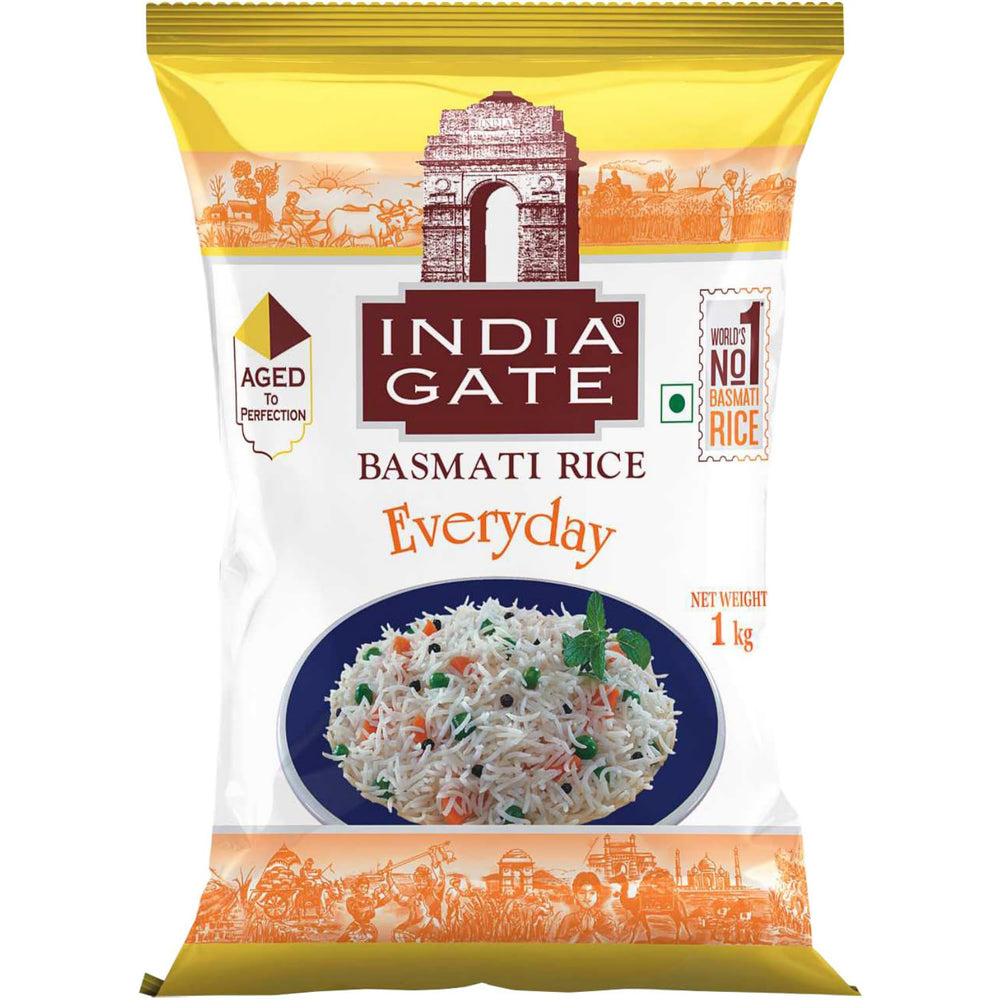 INDIA GATE Premium Basmati Rice – Riz fin à grains longs, aromatique, d'Inde, à grains longs fins (1 x 5 kg)