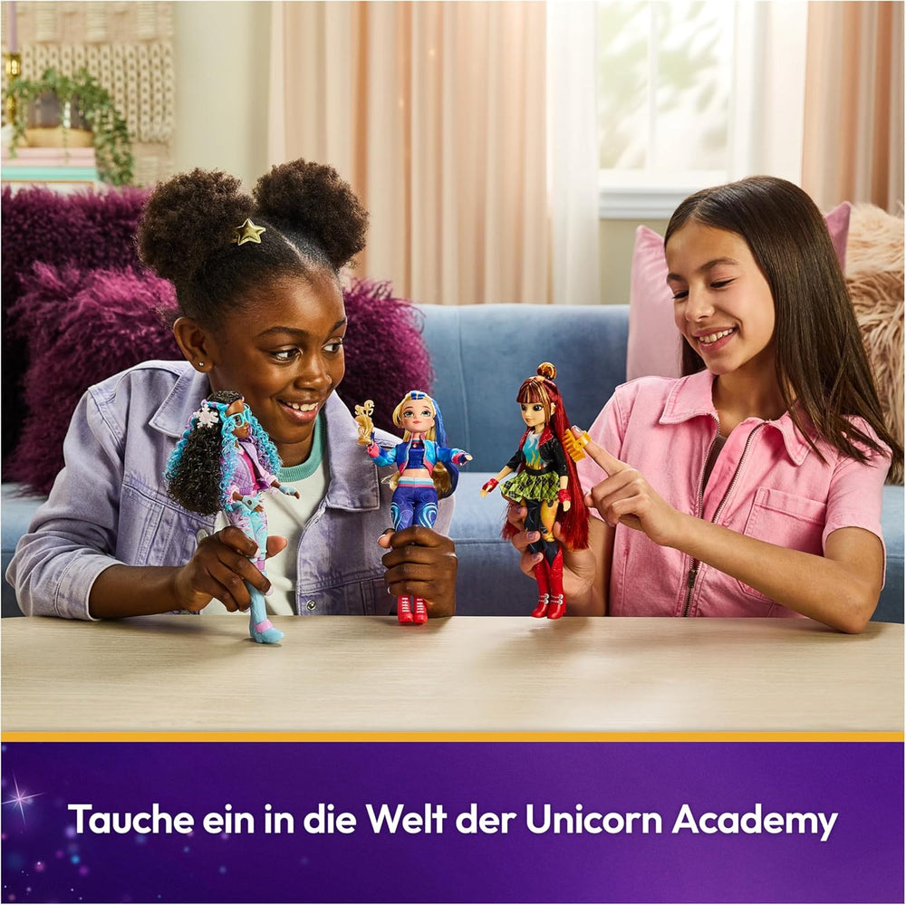 Unicorn Academy Valentina Doll - la poupée originale de la populaire série Netflix, de 24 cm de haut, avec cheveux naturels, vêtements et accessoires amovibles, pour les enfants à partir de 4 ans