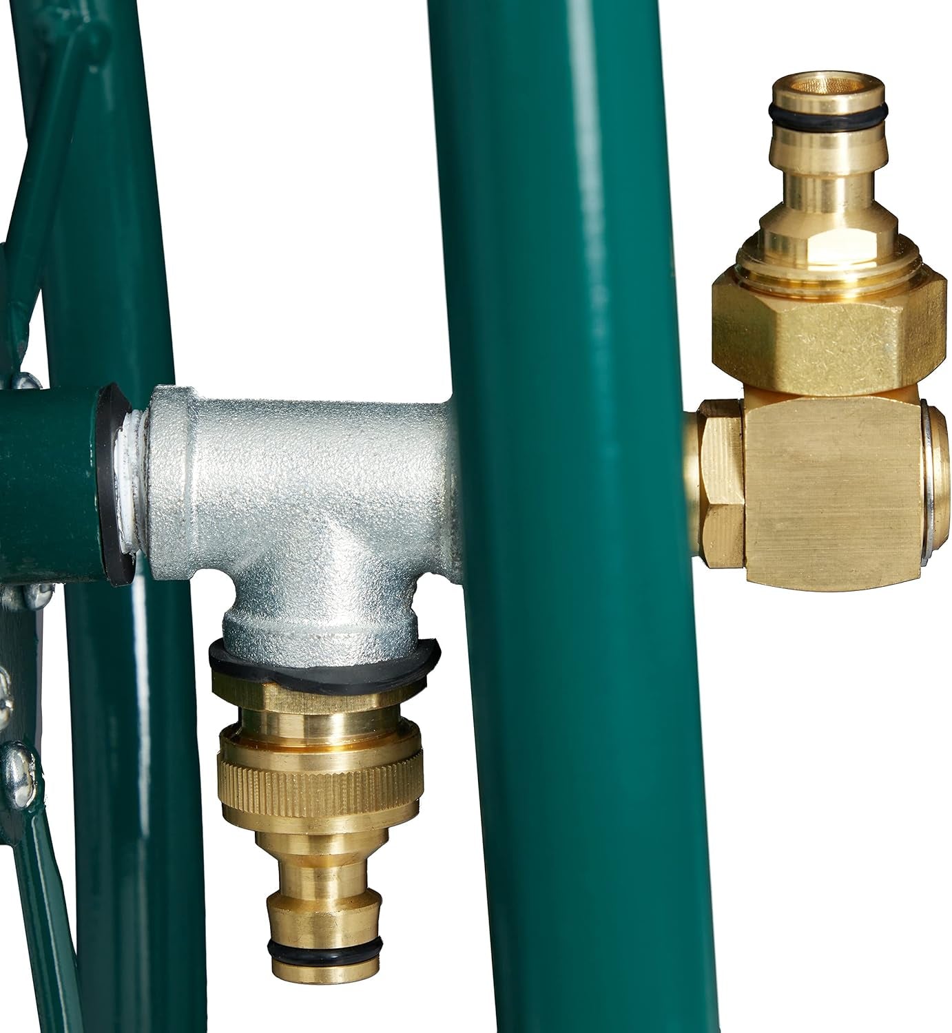 Cărucior furtun Relaxdays, până la 60 m, 4 anvelope din cauciuc solid, cuplaj clic, rolă metalică pentru furtun, distribuitor furtun, verde