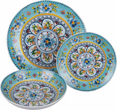 Service de table en porcelaine 18 pièces, 6 ensembles d'assiettes différents, Andalousie