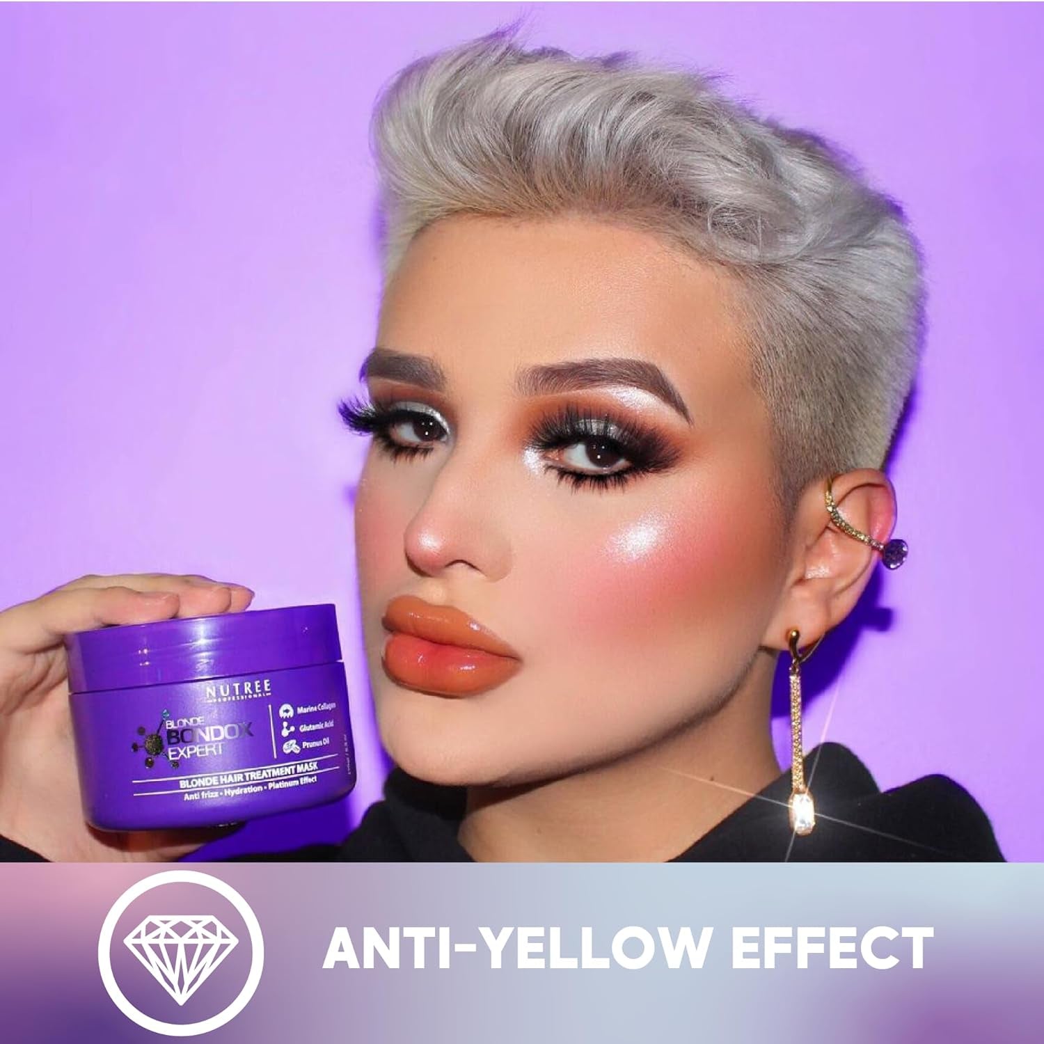 TRAITEMENT CHEVEUX BLONDE BONDOX 1kg Masque Chauffant Professionnel Violet - Huile d'Olive - restaure l'élasticité et la souplesse des cheveux, adoucit, hydrate et ajoute de la brillance Naty Shop Hair Mask