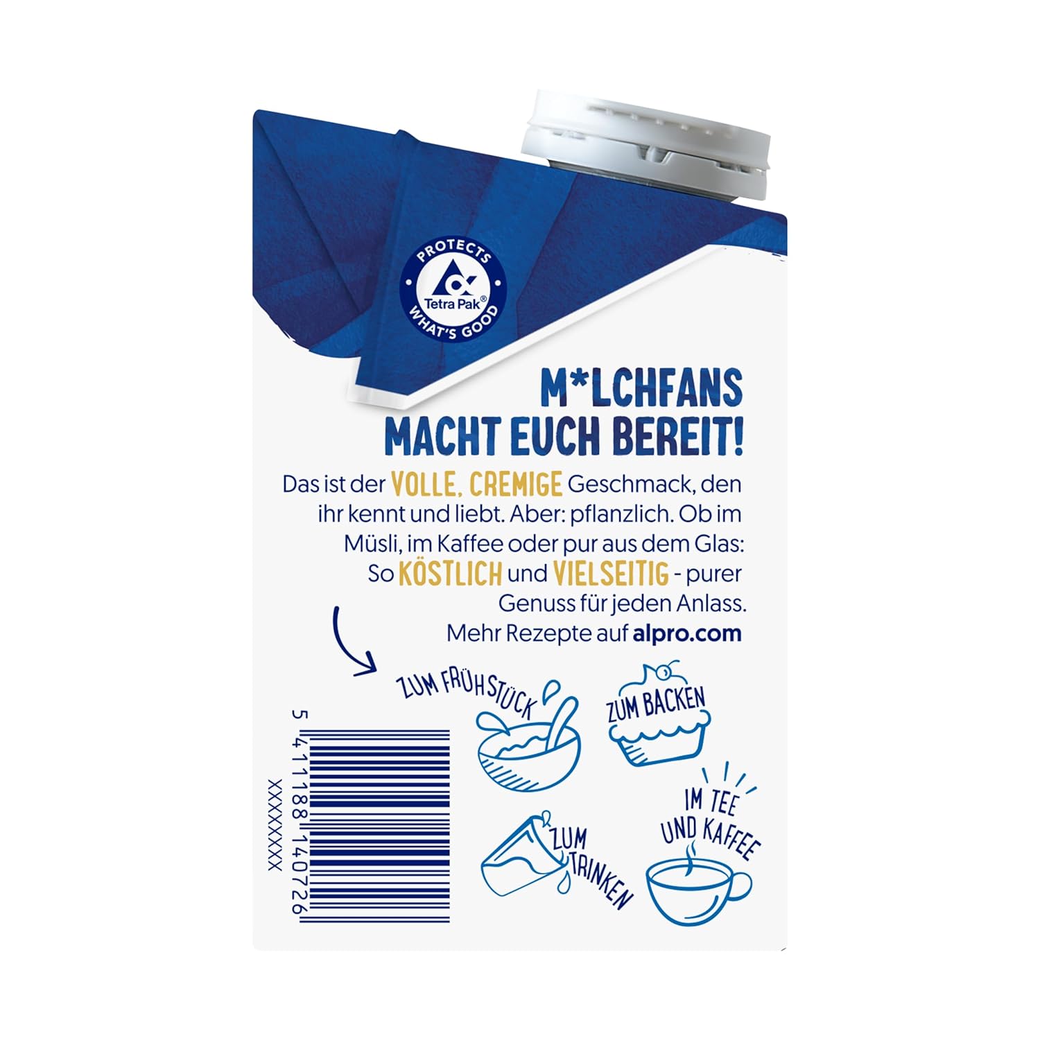 Alpro This is Not Milk 3.5 Prozent – Vegan et sans lait – Sans lait naturel – Riche en substances de ballast, calcium et vitamines – 8 x 1 L – Haltbar