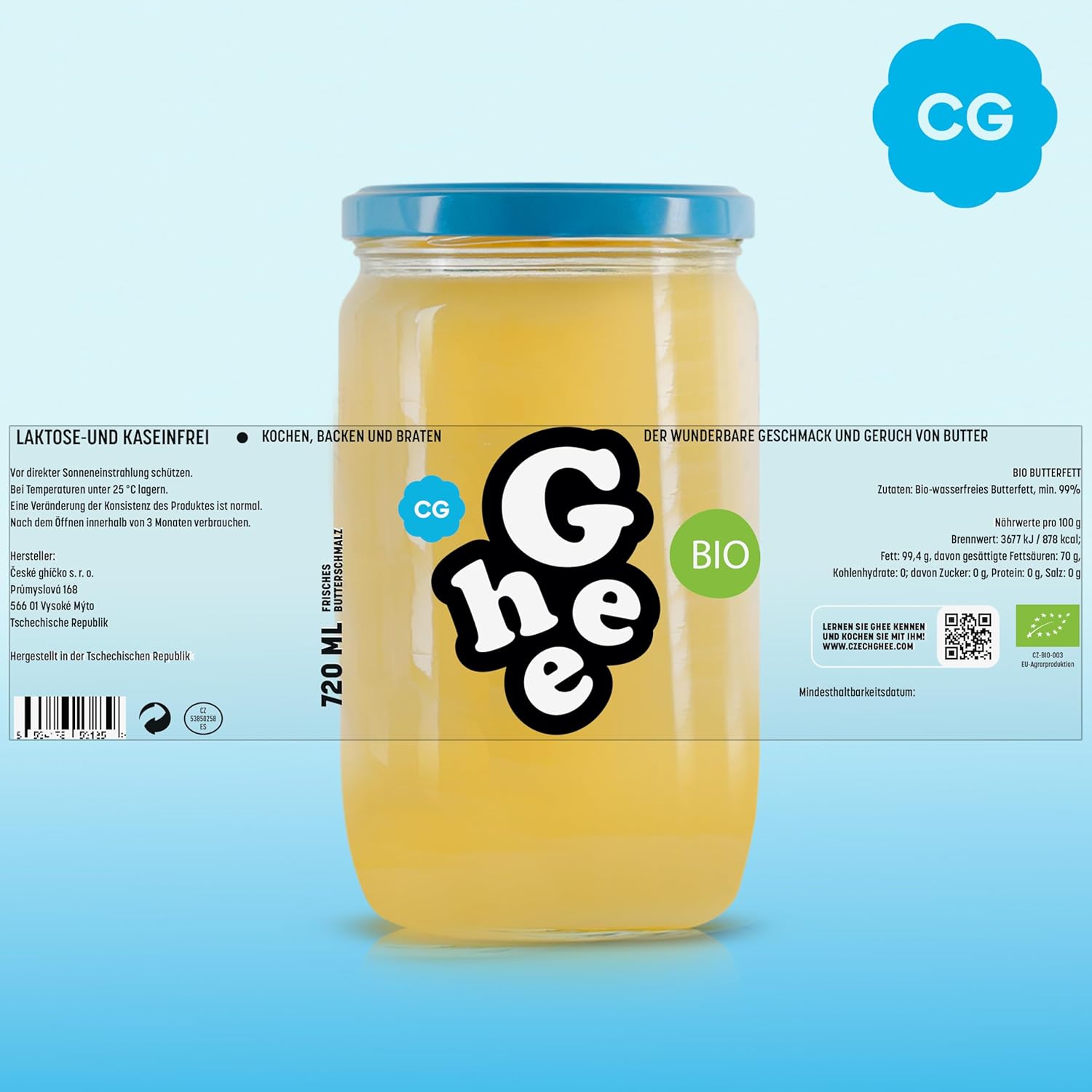 Ghee Butter BIO 600 g - Idéal pour la friture et la pâtisserie Sans lactose