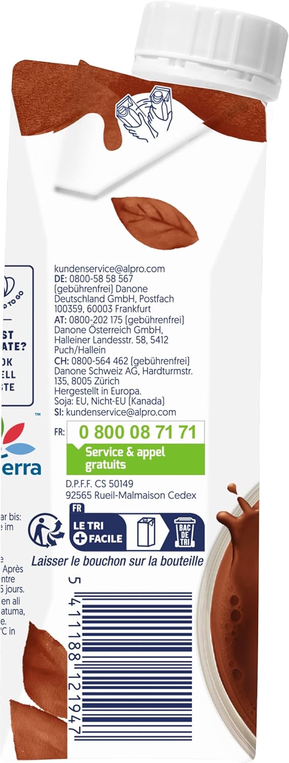 Boisson au soja au chocolat Alpro - Végétalienne, sans lactose, sans gluten