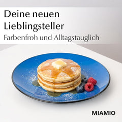 MIAMIO - Lot de 6 assiettes/assiettes en grès céramique - Collection Le Papillon (Coloré, Petites Assiettes (6x))