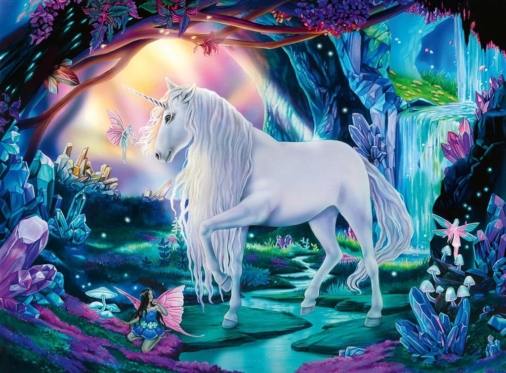 Puzzle pentru copii Ravensburger - 12000870 Unicorn de cristal - puzzle fantezie XXL de 300 de piese pentru copii de peste 9 ani Puzzle Naty Shop