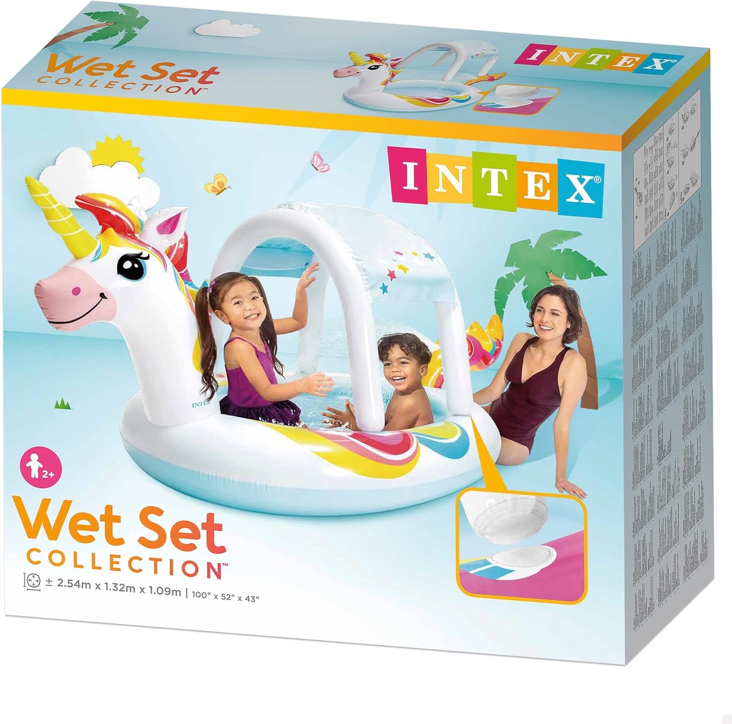 Piscine à jets licorne Intex, gonflable, dimensions : 254 cm x 132 cm x 109 cm (58435NP)