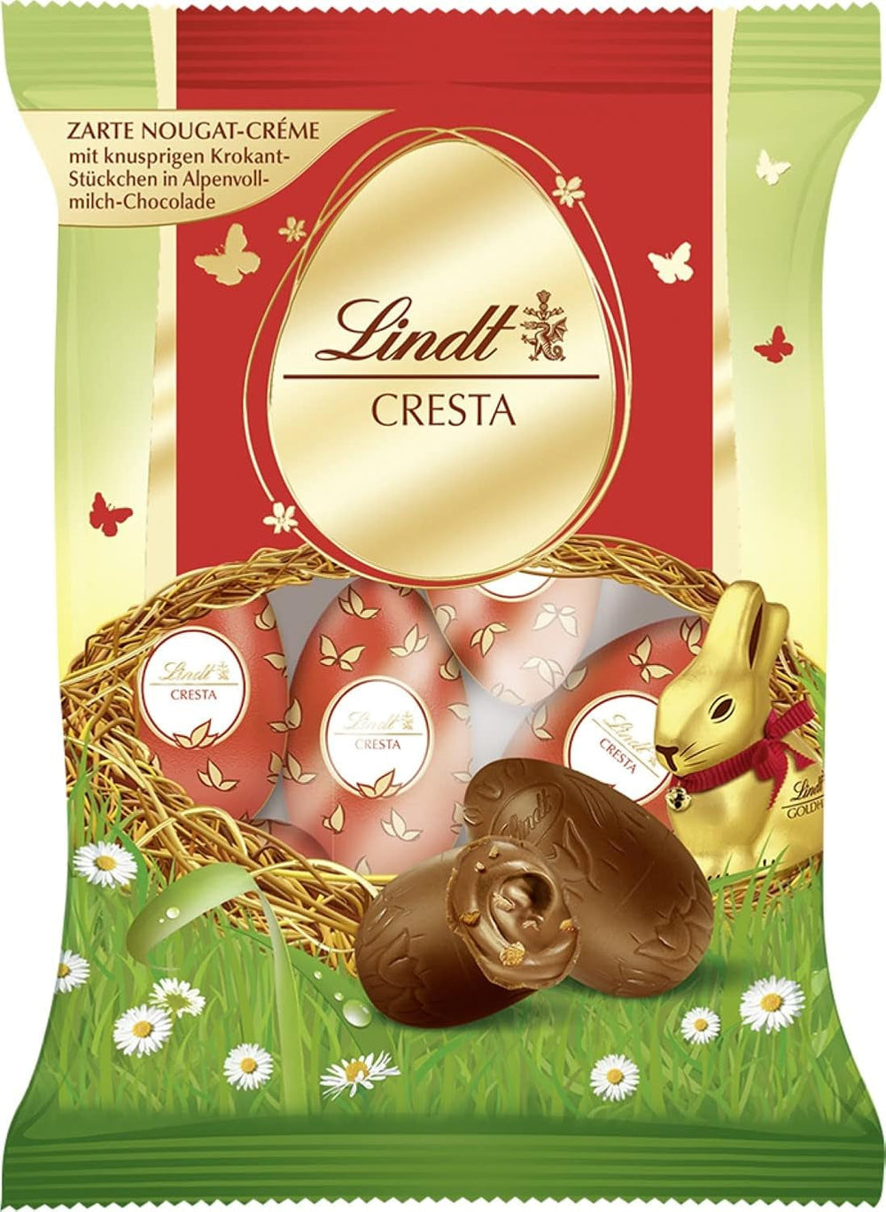 Lindt Ciocolată Specialități Mix Ouă, cinci arome cu și fără alcool Bomboane de Ciocolata Naty Shop Cresta
