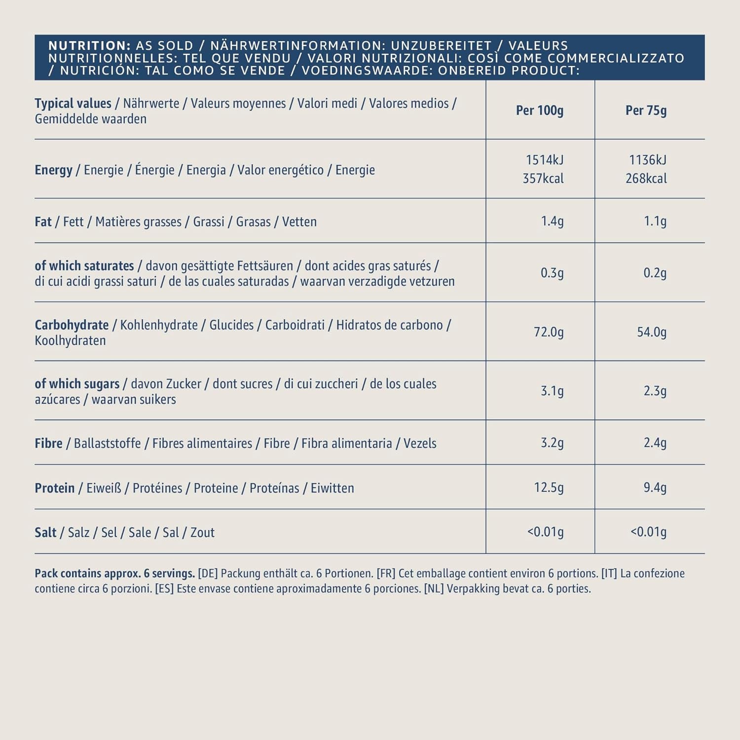 Spaghettis d'Amazon, 500g
