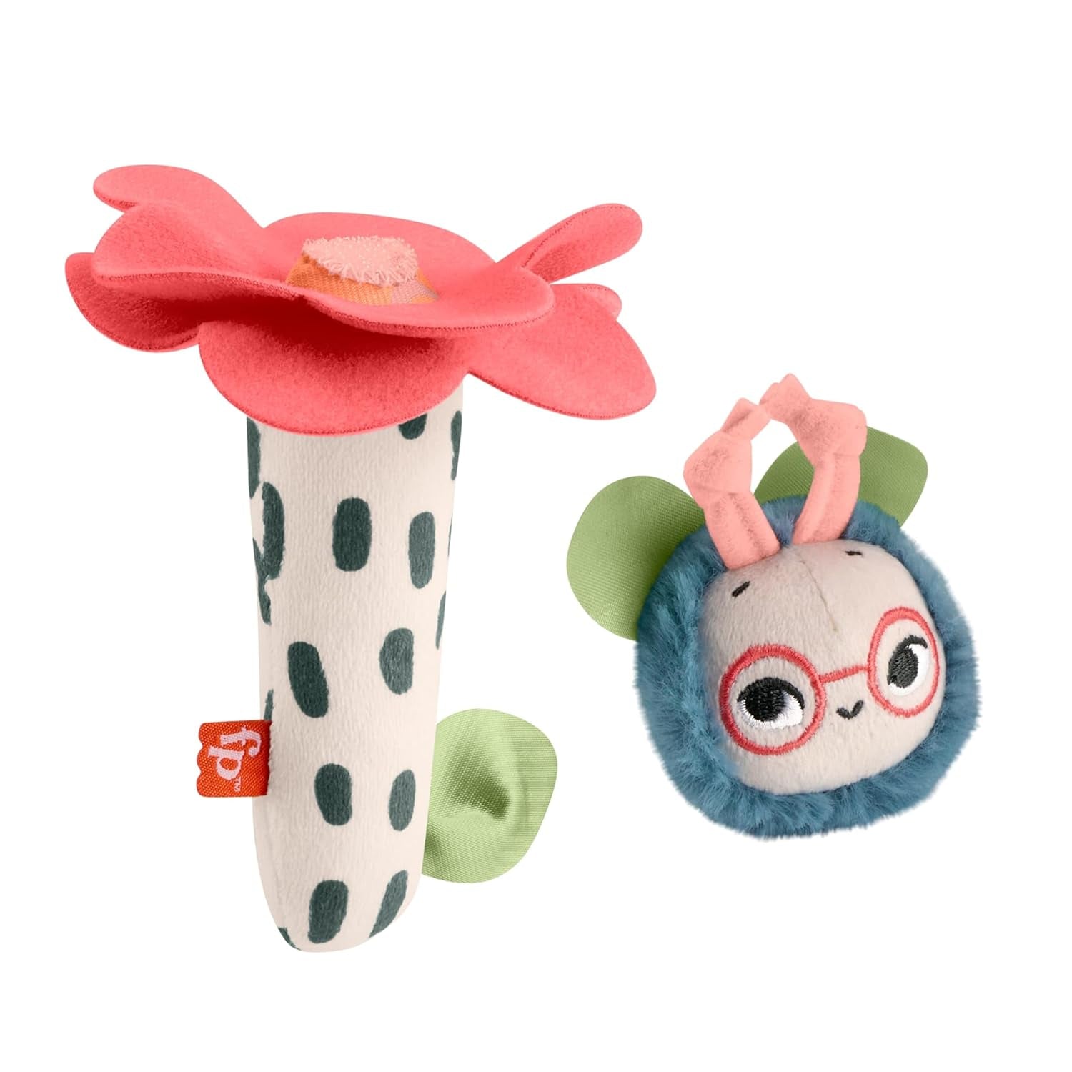 Jucărie pentru bebeluși Fisher-Price Planet Friends 2-in-1 jucărie senzorială de pluș cu clopoțel și albină, ca set din două piese pentru nou-născuți de la 3 luni, HYR56 Jucarii Bebe Naty Shop Titlu implicit