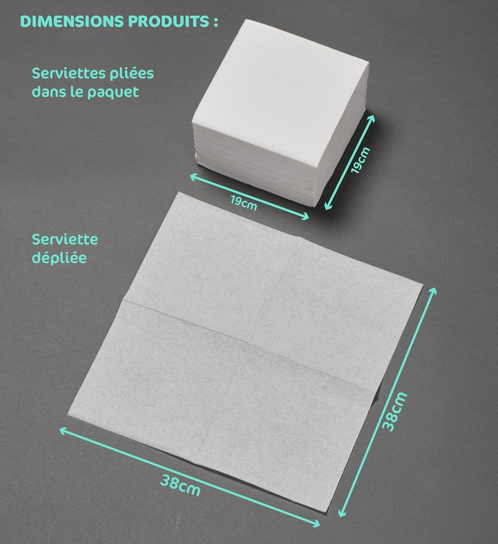 - Serviettes en papier Tex Touch - Noir - Serviettes certifiées Fsc® - Recyclables et Biodégradables - Lot de 40 grandes serviettes noires 38 X 38 Cm