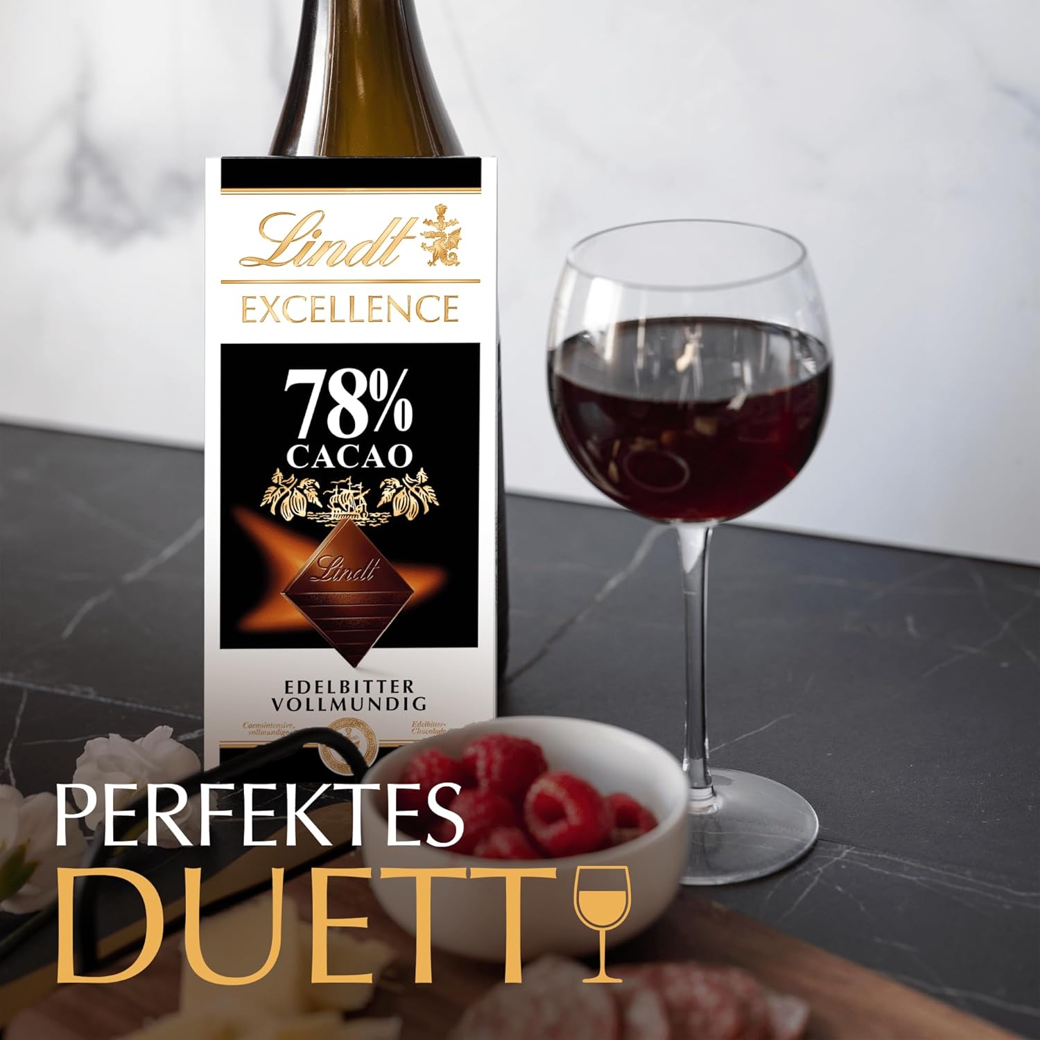 Lindt Excellence Barre de cacao à 78 pour cent - Barre végétalienne à persistance d'intensité de cacao 100 g Cadeau idéal