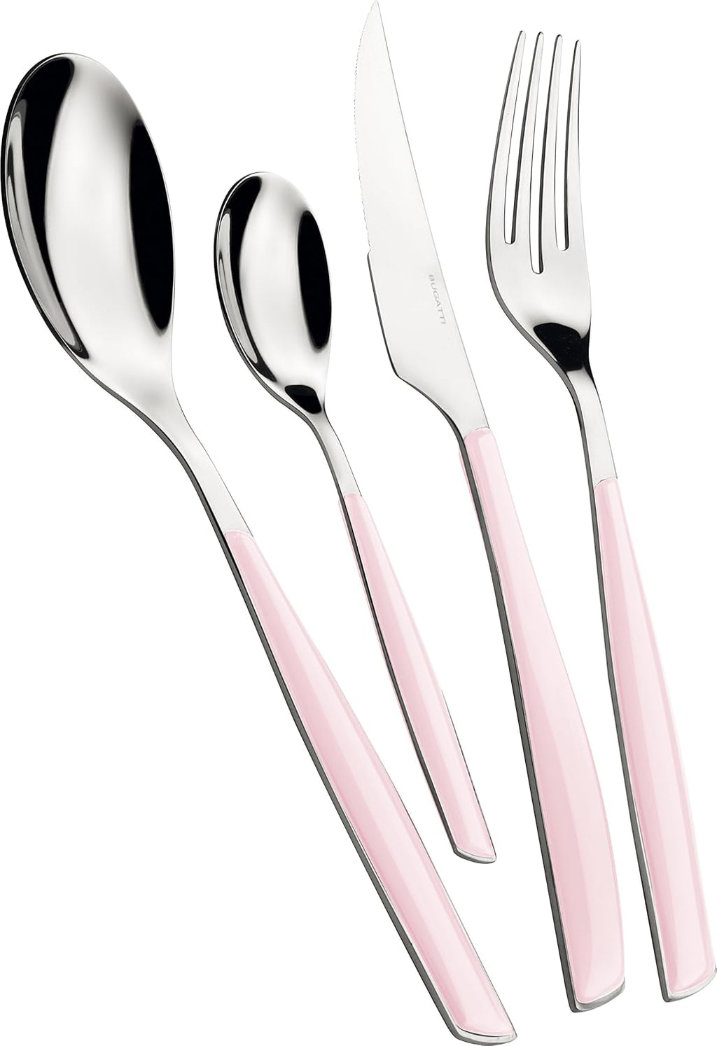 BUGATTI, Glamour, set de tacâmuri pentru 6 persoane, 24 piese din oțel inoxidabil 18/10 Naty Shop Roz Lotus