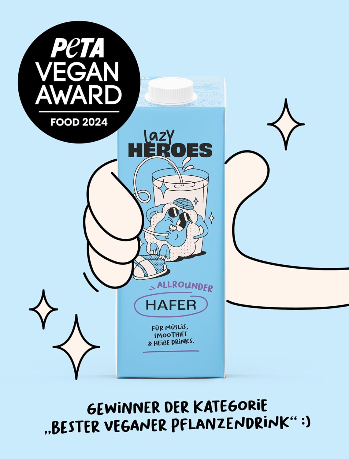 Lazy Heroes Hafer Boisson végétarienne à l'avoine sans gluten avec vitamine D