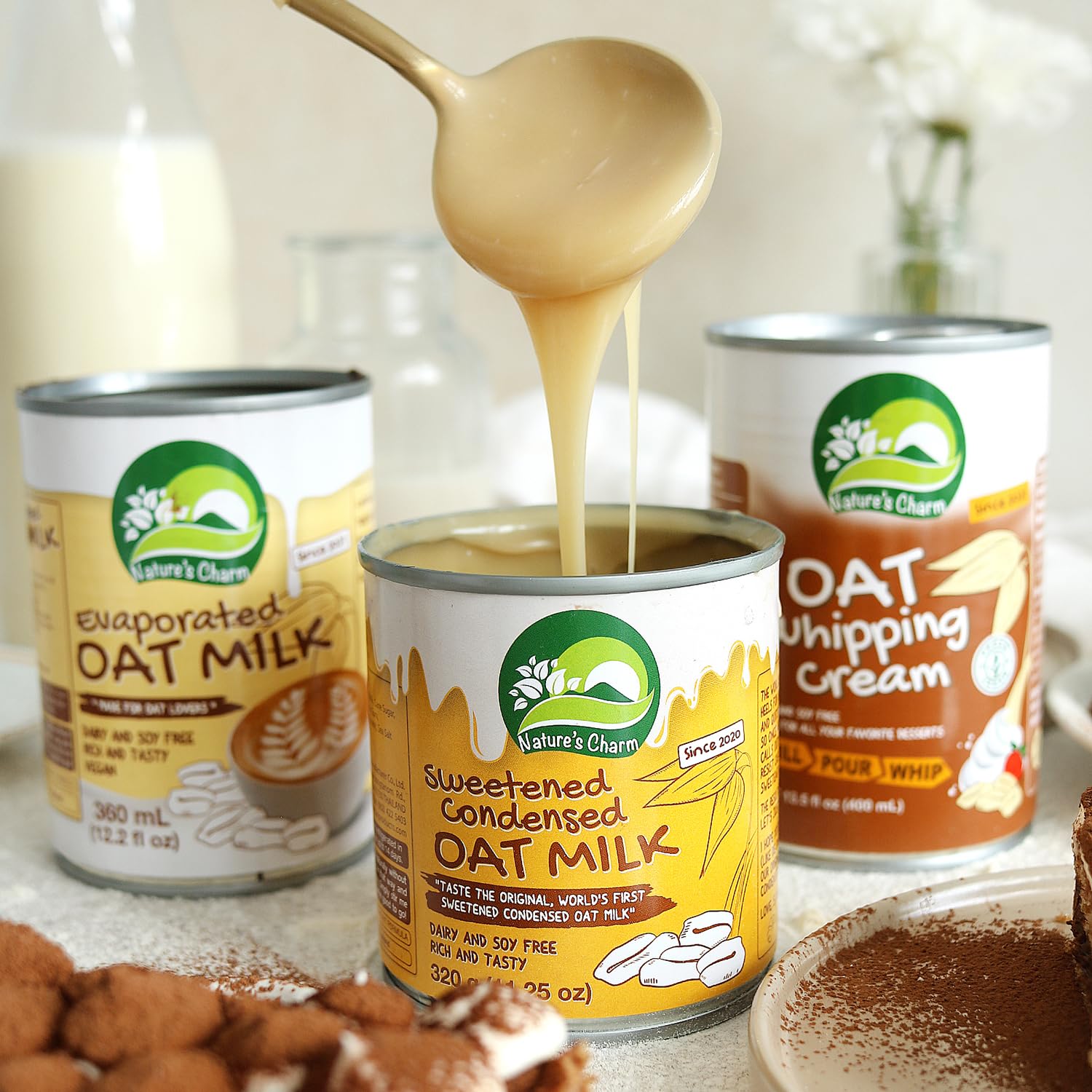 Lait d'avoine concentré végétalien Nature's Charm - Café et desserts