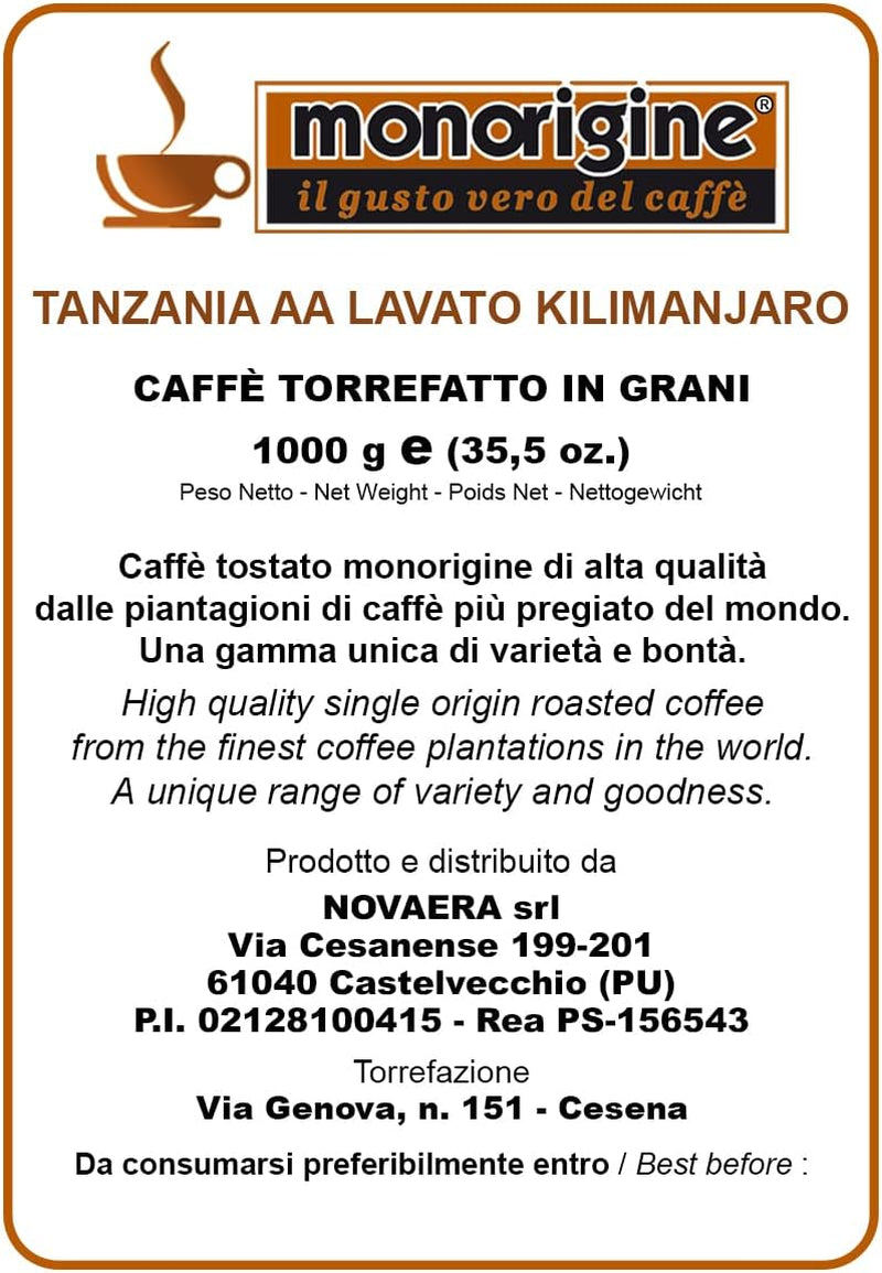 Café Arabica en grains Tanzanie AA Lavato Kilimanjaro - 1 Kg