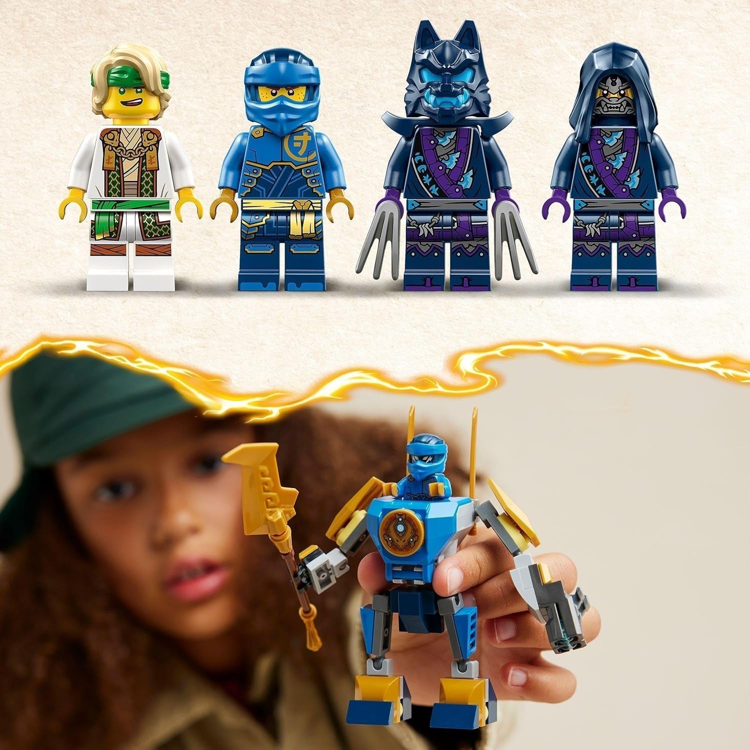 LEGO NINJAGO Jay Battle Mech, jouet ninja pour enfants avec figurines, y compris figurine de Jay avec mini katana, figurines d'action et robot, petit cadeau pour garçons et filles créatifs à partir de 6 ans 71805 Jeux de construction Besuche den LEGO-Store