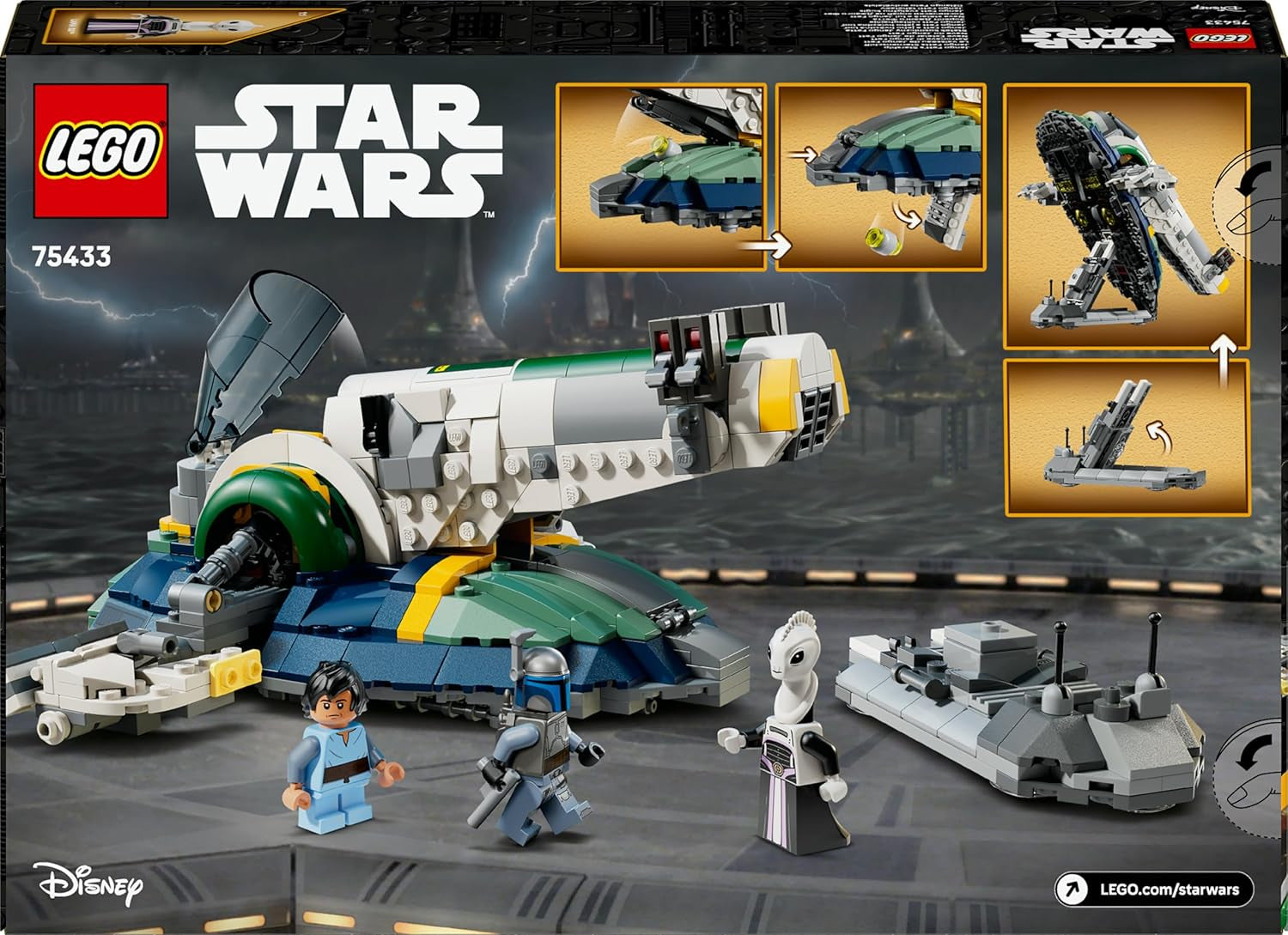 LEGO Star Wars : Angriff der Klonkrieger Le Sternenschiff de Jango Fett - Jeu pour les jeunes et les filles à partir de 9 ans - Figurines de rechange - Décoration créative DIY - Idées cadeaux pour les enfants - 75433
