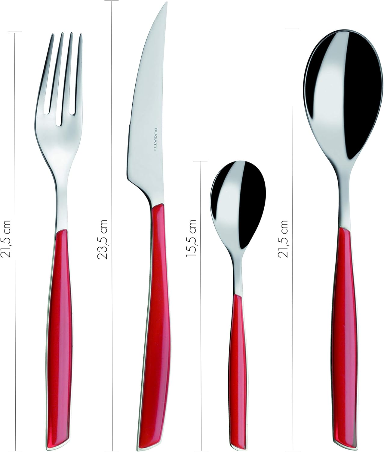 BUGATTI, Glamour, Ménagère pour 6 personnes, 24 pièces en acier inoxydable 18/10 Naty Shop