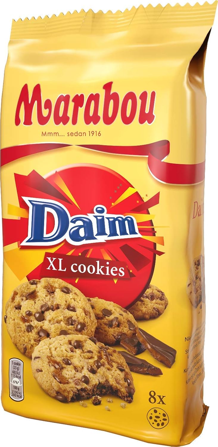 Daim Cookies Marabou Daim XL 10x184 g - Morceaux croustillants de Daim dans un délicieux biscuit