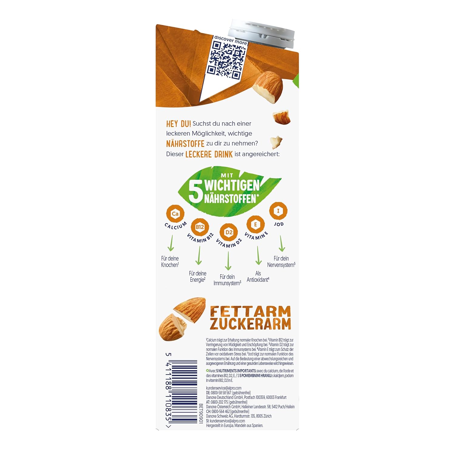 Alpro Mandeldrink Sans Sucre - Source De Calcium Et De Vitamines