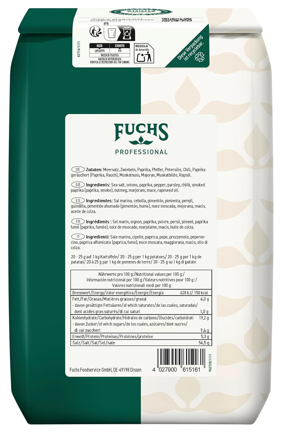 Assaisonnement Professionnel Fuchs Pour Frites - Goût Intense