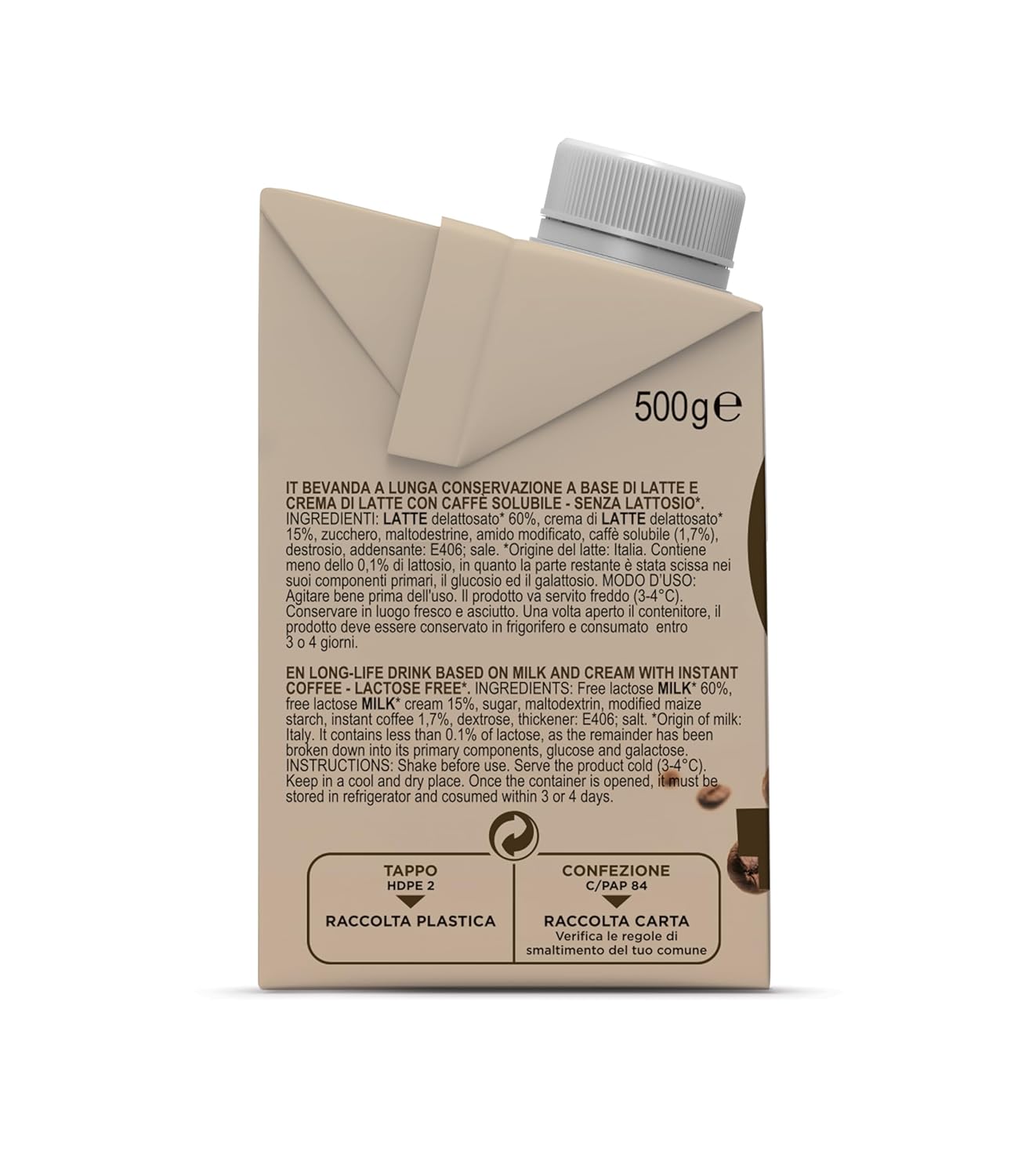 Gimoka Cream Caffè Latte Sans Lactose Sans Gluten Sans Conservateurs