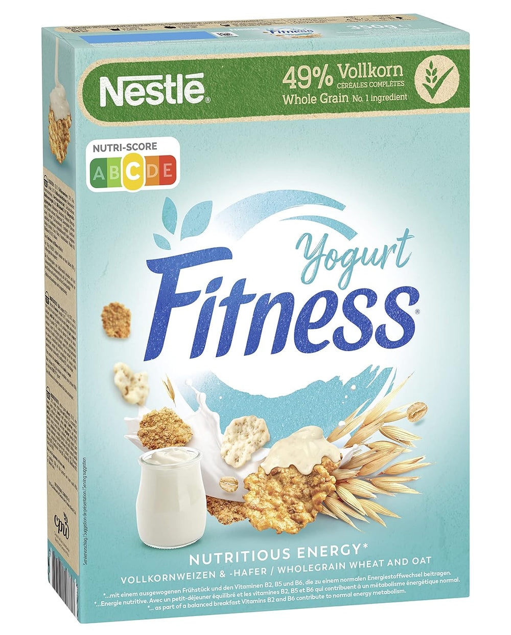 Nestlé Fitness Yogourt Céréales de petit-déjeuner à grains entiers avec saveur partielle de yaourt Pack de 4 (4 x 350 g)