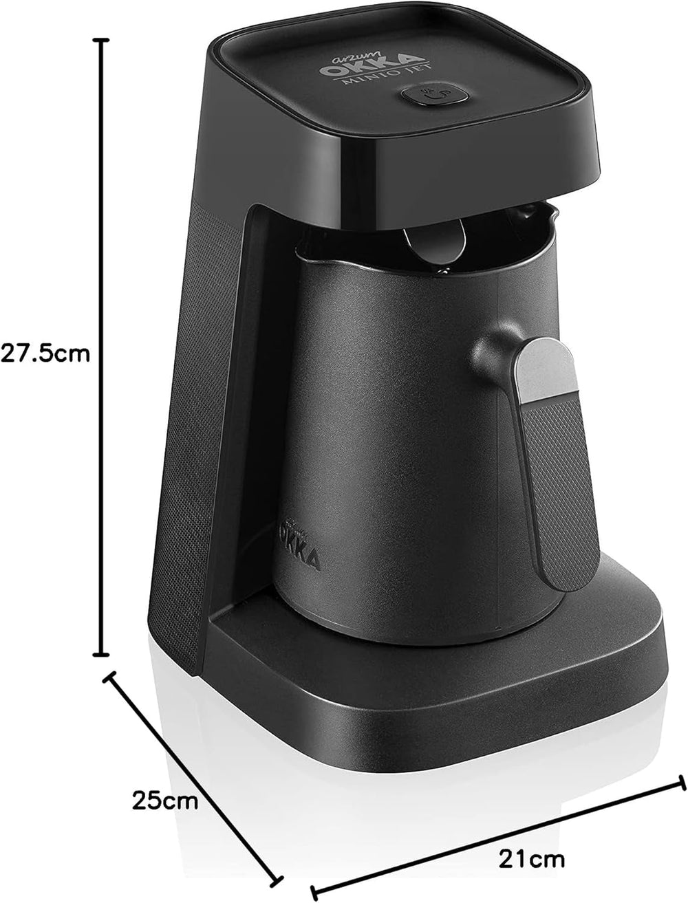 Cafetière turque Arzum Okka MINIO JET, 400 W, capacité 5 tasses, protection contre les débordements, système d'avertissement acoustique, cafetière turque, chrome