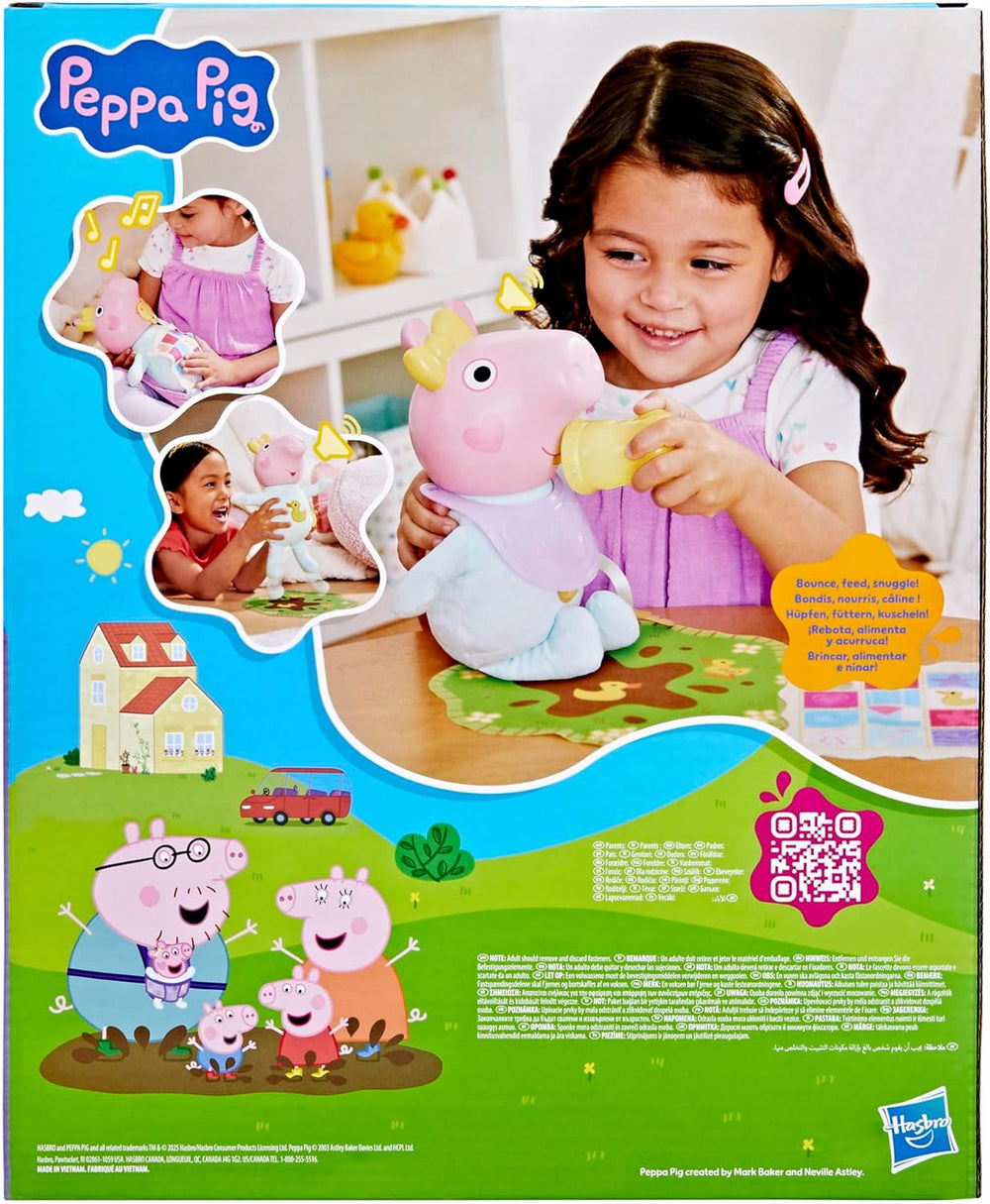 Poupée interactive Peppa Pig Evie 28 cm avec 20 sons et de nombreuses fonctions, ensemble de jouets pour enfants à partir de 3 ans
