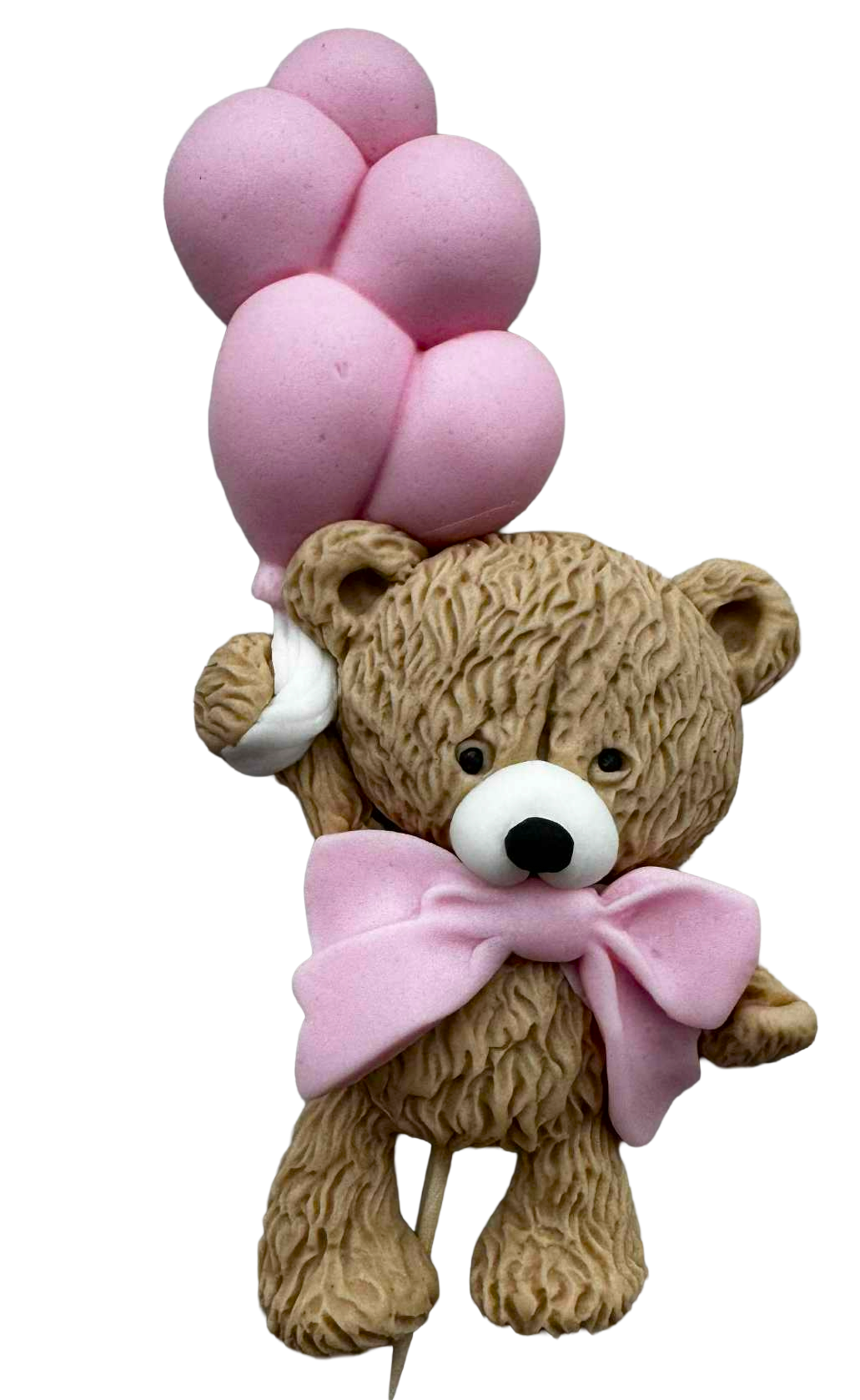 Décoration Comestible Ourson avec Ballons – Topper Sucre 12 cm pour Gâteaux de Fête