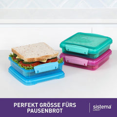 Système de boîte à sandwich pour boîte à lunch | 450 ml | boîte à lunch empilable et hermétique avec couvercle | pour enfants et adultes | sans BPA | couleurs mélangées | 3 boîtes de conservation alimentaire Naty Shop