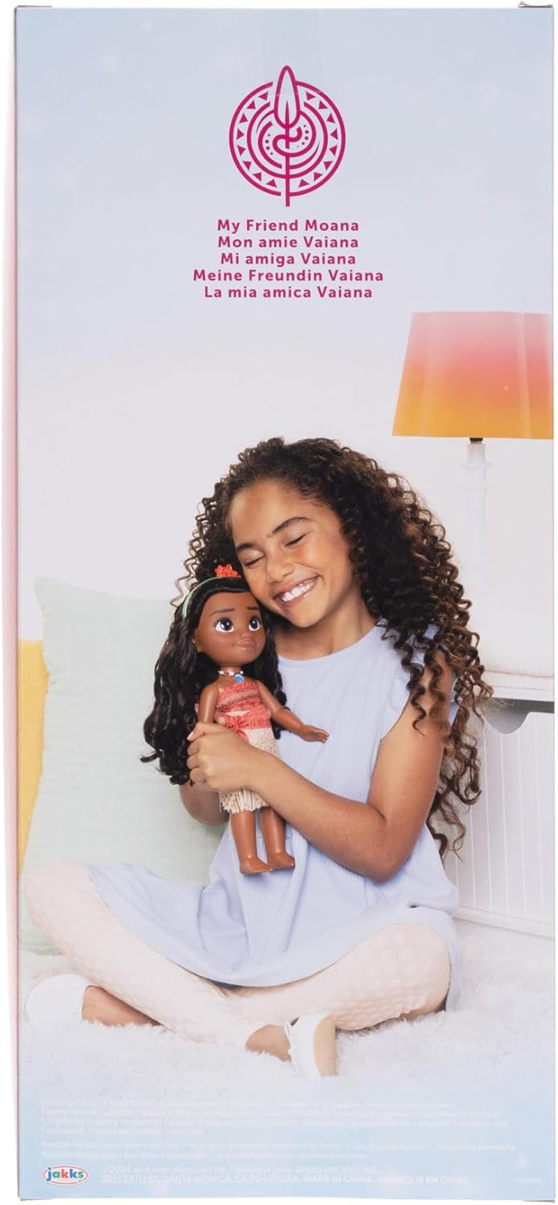 Poupée Disney Princess Moana de 35 cm, yeux réfléchissants à paillettes, articulations mobiles, tenue détachable, pince à fleurs, cheveux longs, pour filles à partir de 3 ans