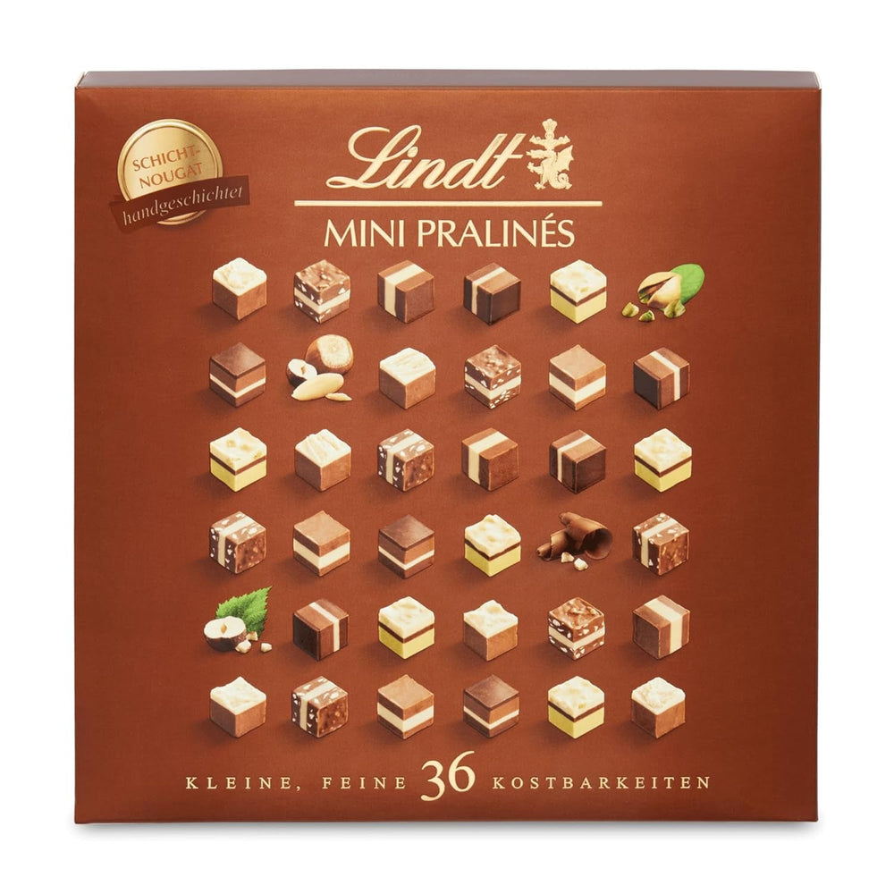 Chocolat Lindt - Nougat Mini Pralinés, 165 grammes, boîte de 36 pralines Naty Shop Bonbons au chocolat 165 G Nougat