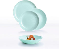 Service de table Pampille Turquoise Opale, 18 pièces - 6 personnes, turquoise