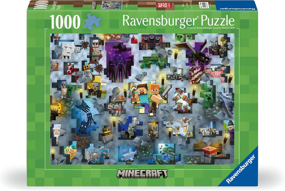 Ravensburger Puzzle 12000422 - Minecraft Mobs - 1000 piese Minecraft Puzzle pentru adulți și copii cu vârsta de peste 14 ani Puzzle Naty Shop