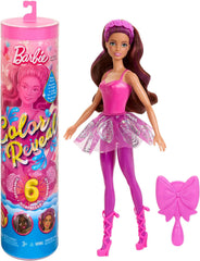 Poupée et accessoires Barbie Color Reveal, série Ballerine, 6 surprises à déballer, y compris changement de couleur, inspirées de la principale tendance du ballet (les styles peuvent varier), HRK17 Naty Shop Dolls Titre par défaut