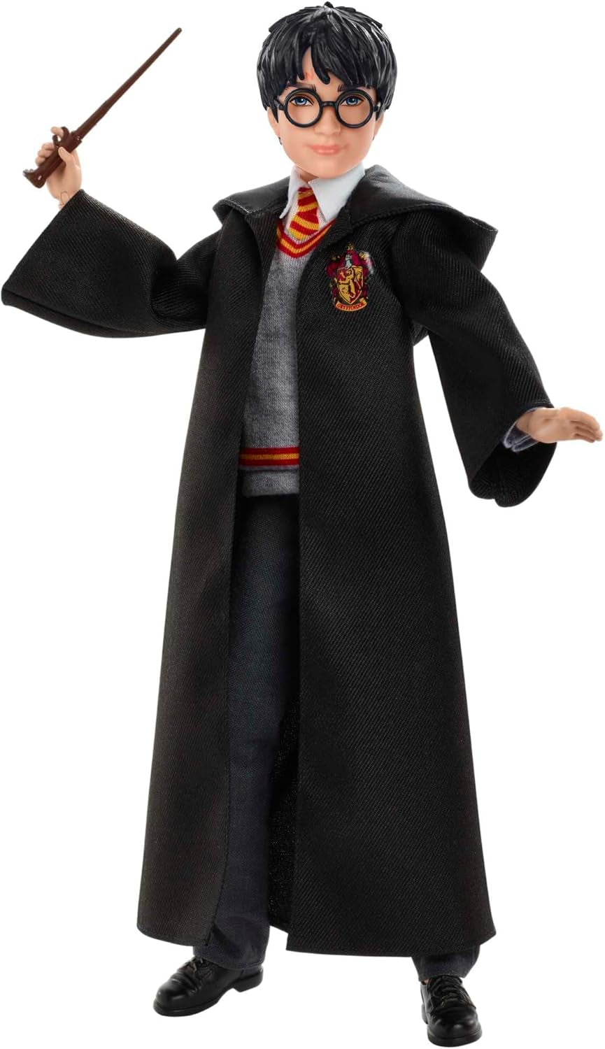 Mattel Harry Potter - Poupée de collection (environ 26 cm) avec uniforme de Poudlard, robe de Gryffondor et jouet baguette à partir de 6 ans FYM50 Figurines Naty Shop Lit simple