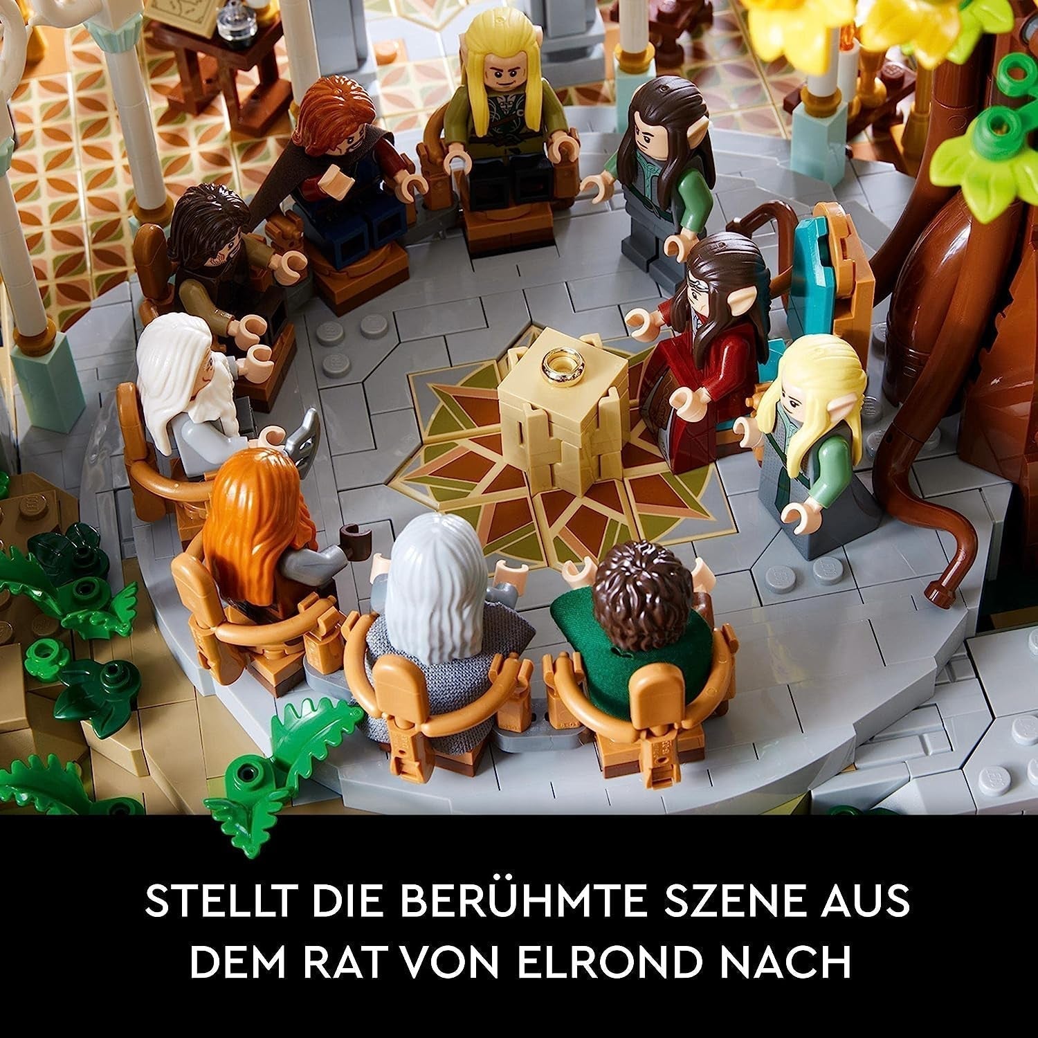 LEGO Icons Le Seigneur des Anneaux : Rivendell - Ensemble de collection et de présentation pour adultes avec 15 figurines uniques dont Gandalf, Legolas, Aragorn et Frodon, exclusivement sur Amazon - 10316 Jeux de construction Besuche den LEGO-Store