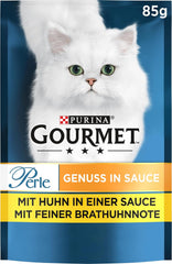 Gourmet Perle Delight nourriture humide pour chat en sauce au poulet, paquet de 26 (26 x 85g)