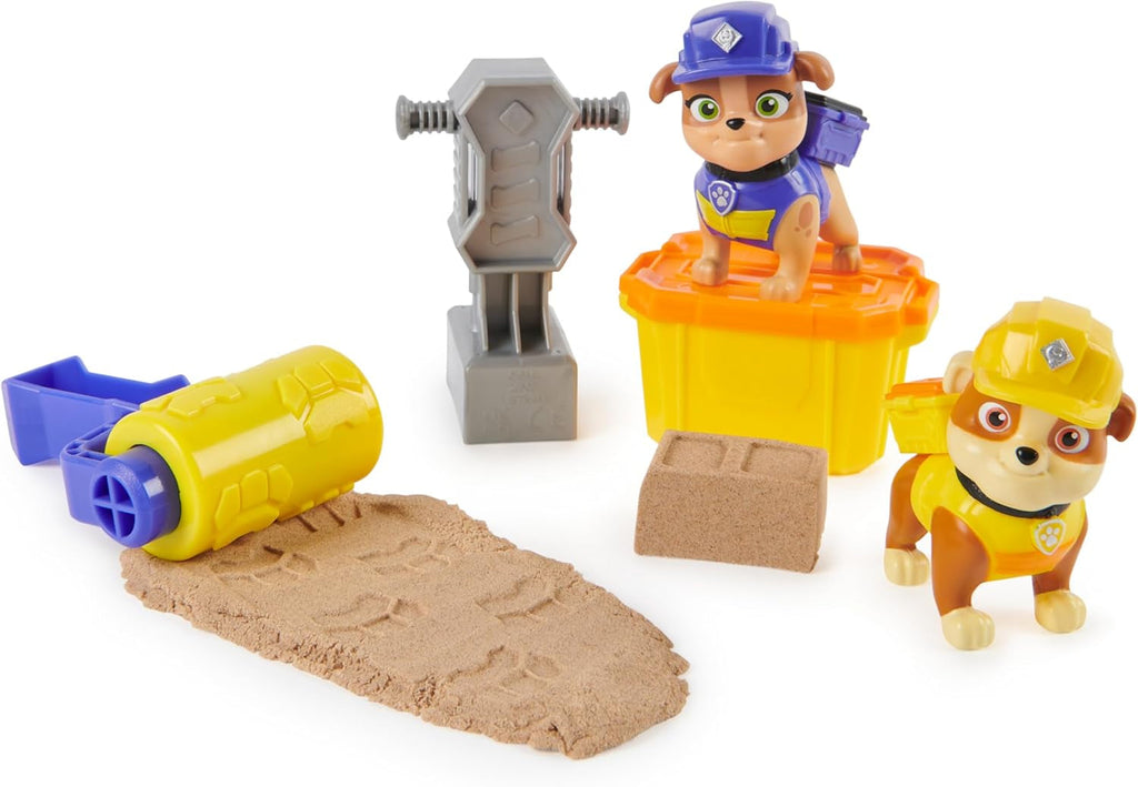 Rubble & Crew - Set de figurine de acțiune cu figurină Rubble & Mix, 2 jucării de construcție și 85G nisip cinetic de construcție, jucărie potrivită pentru copii de la 3 ani în sus Action figures Naty Shop