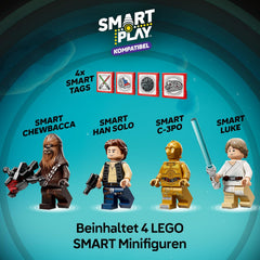 LEGO Star Wars 75426 SMART Play : Modèle Millennium Falke - Kompatibles Interaktives Spielzeug inkl. 4 SMART Tags et 4 Minifigures - Idées cadeaux pour garçons et filles à partir de 9 ans et fans adultes