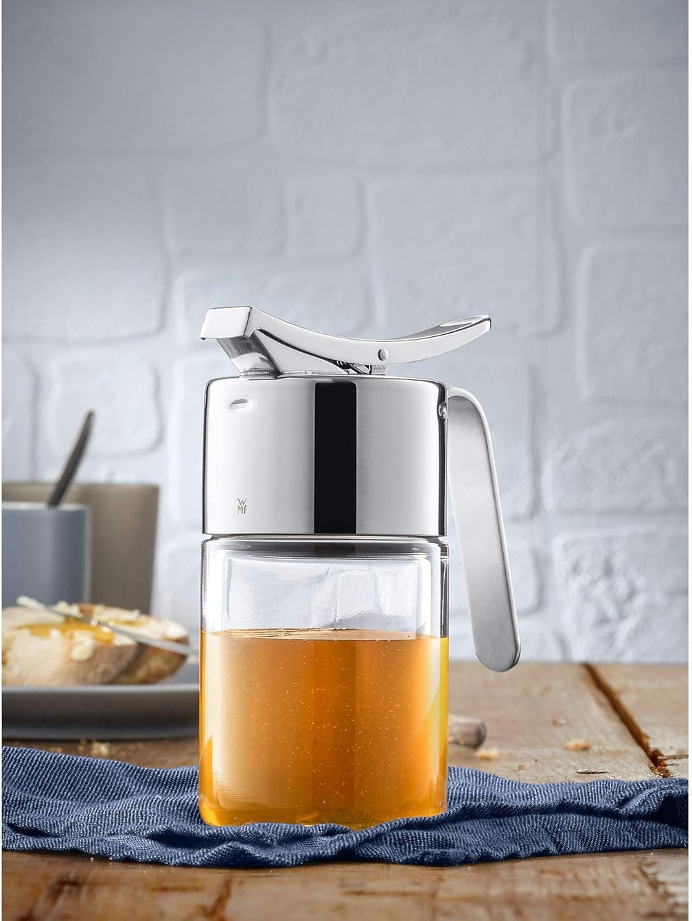 Distributeur de sirop/miel WMF Barista 240 ml, pot de conservation en verre et dépôt 1 l, hauteur 21,5 cm, pot de conservation avec couvercle, récipient à grains de café, pot de céréales, pot de conservation alimentaire avec grande ouverture de remplissage Boîtes de conservation alimentaire Naty Shop