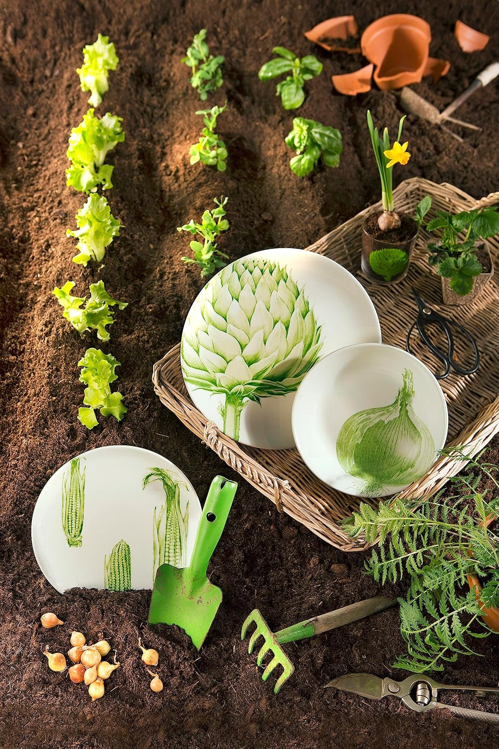 Assiette Excelsa Flora & Fauna, céramique, multicolore