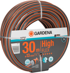 Furtun Gardena Comfort HighFLEX 13 mm (1/2 inch), 30 m: Furtun de grădină cu profil Power-Grip, presiune de spargere de 30 bar, stabil dimensional, rezistent la UV (18066-20) negru