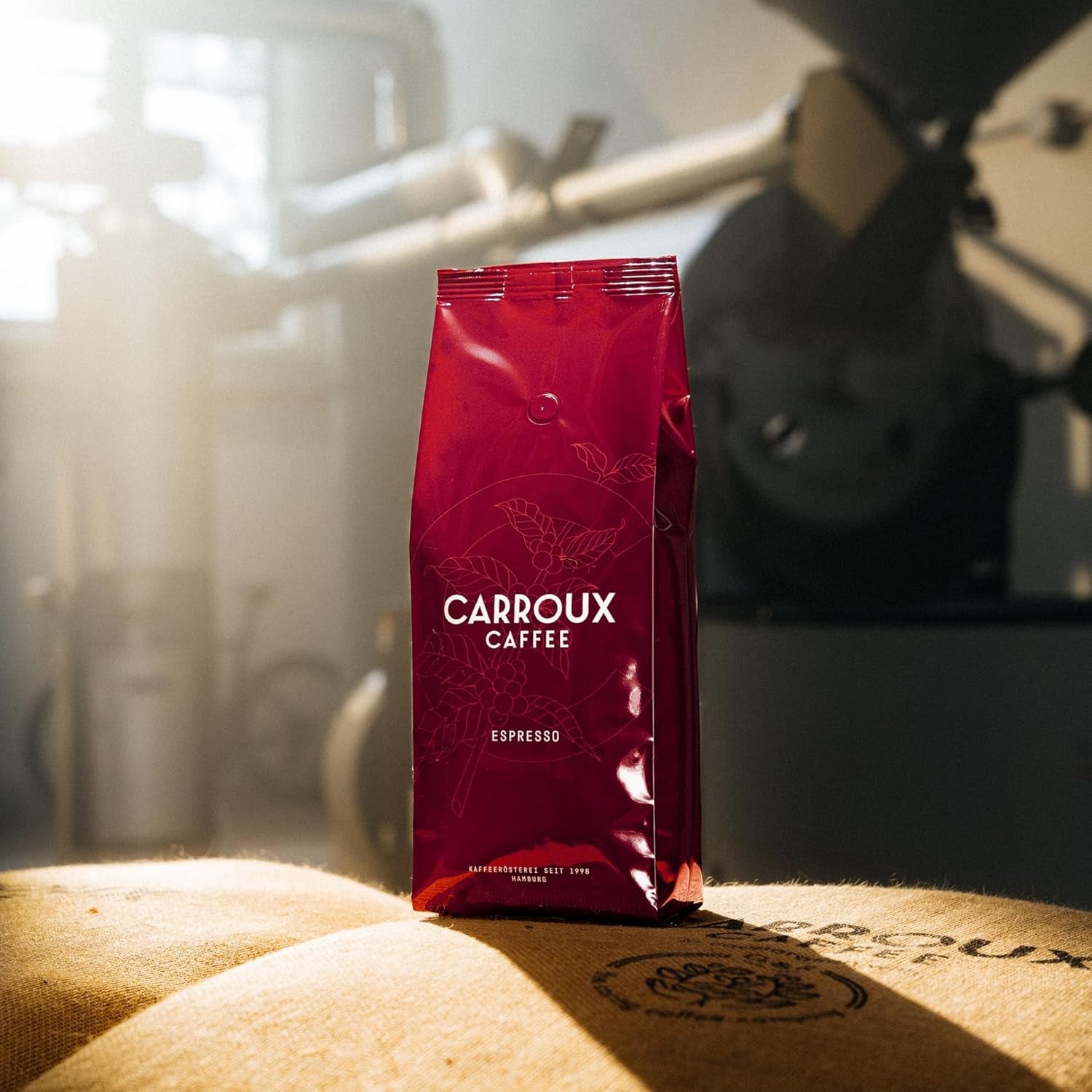 CARROUX Espresso, Bohnen ganze (6x 500 g). Pour Siebträger u. Machines à café automatiques. Frisch geröstete Kaffeebohnen der Privat-Rösterei à Hambourg